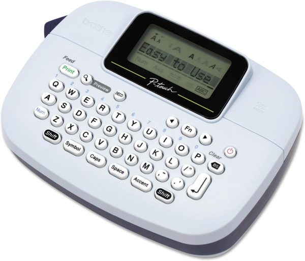 Brother P-Touch, PTM95, Handy Label Maker, 9 Type Styles, 8 Deco Mode Patterns, Navy Blue, Blue Gray - Image 2