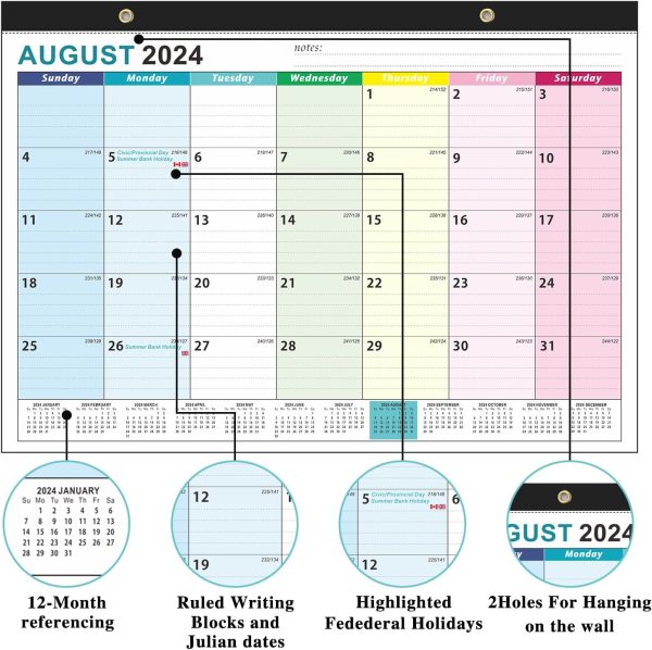 Desk Calendar 2025, 21 Months Calendar Runs from October 2024 to June 2026 - Large 17" x 12" Desktop/Wall Monthly Calendar for Home School, or Office - 2025 New Edition - Image 3