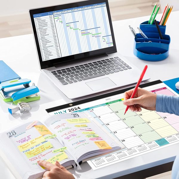 Desk Calendar 2025, 21 Months Calendar Runs from October 2024 to June 2026 - Large 17" x 12" Desktop/Wall Monthly Calendar for Home School, or Office - 2025 New Edition - Image 5