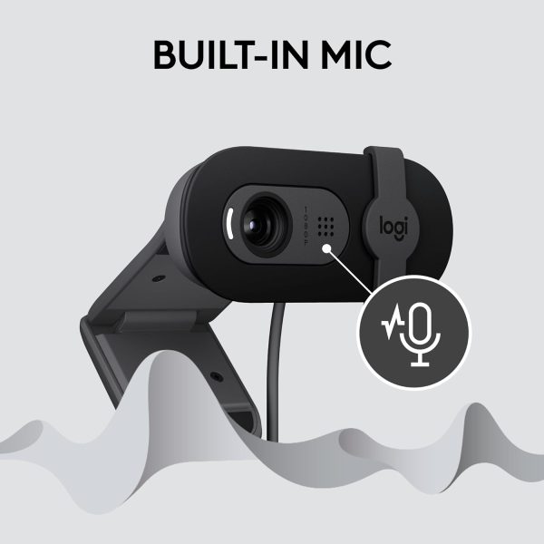 Logitech Brio 101 Full HD 1080p Webcam Made for Meetings and Works for Streaming — Auto-Light Balance, Built-in Mic, Privacy Shutter, USB-A, for Microsoft Teams, Google Meet, Zoom, and More - Black - Image 5