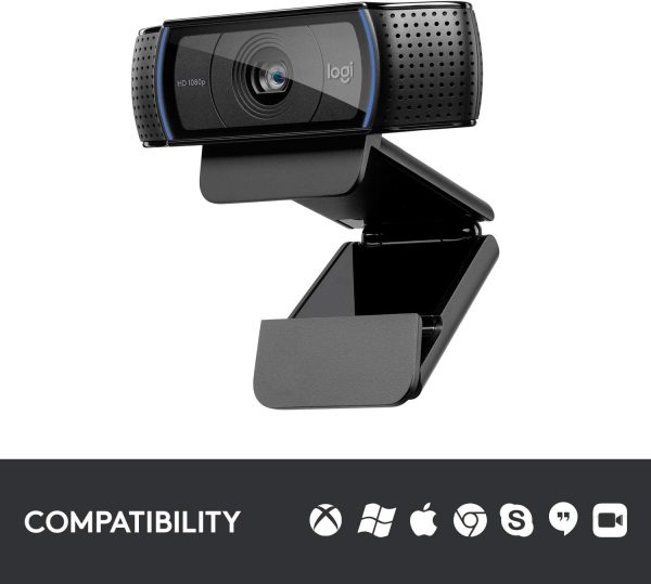 Logitech C920x HD Pro Webcam, Full HD 1080p/30fps Video Calling, Clear Stereo Audio, HD Light Correction, Works with Skype, Zoom, FaceTime, Hangouts, PC/Mac/Laptop/Macbook/Tablet - Black - Image 6