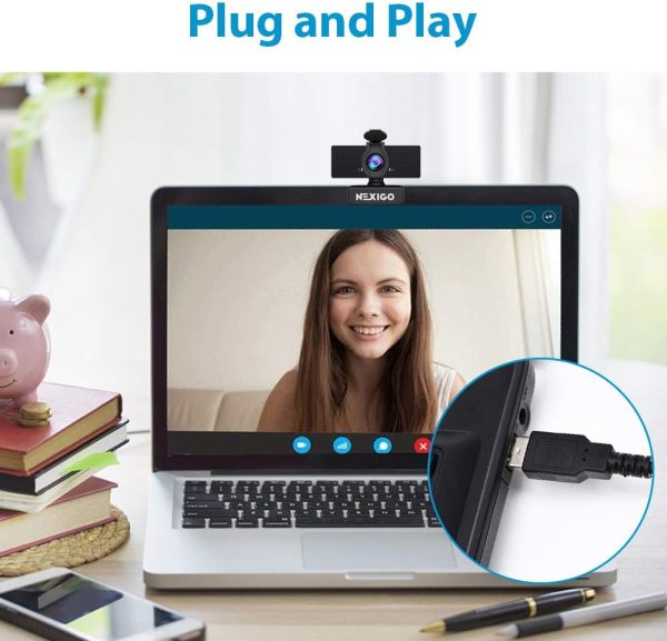 NexiGo N60 1080P Webcam with Microphone, Adjustable FOV, Zoom, Software Control & Privacy Cover, USB HD Computer Web Camera, Plug and Play, for Zoom/Skype/Teams, Conferencing and Video Calling - Image 5